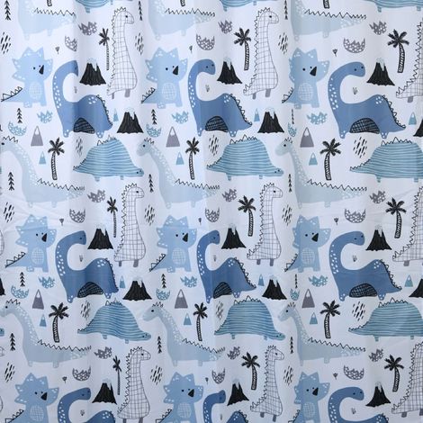 TTE13631200 DINOSAURS Cortina de Ducha Blanco y Azul - ref: TTE13631200 (1/2)