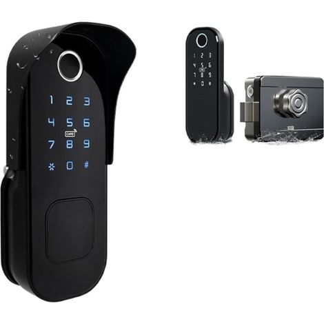 Serrure de porte intelligente Empreinte digitale étanche porte extérieure télécommande Bluetooth TTLock App code d'accès carte Rfid serrure de porte intelligente sans clé et passerelle ( Color : TTLoc (1/5)