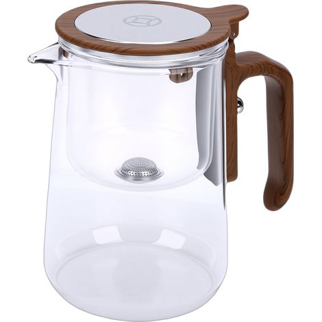 Théière Enchant grande capacité, transparente, avec séparation magnétique de l'eau et infuseur amovible, idéale pour la maison et les restaurants (800 ml). (1/5)