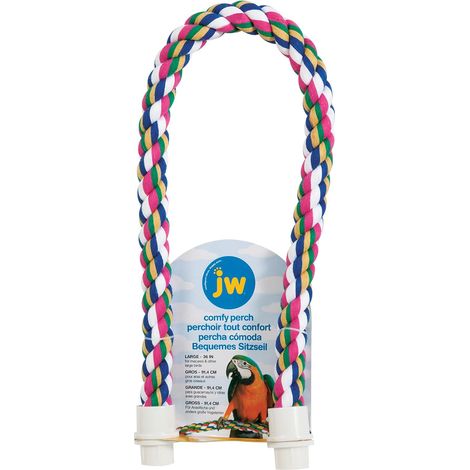 Perchoir confortable pour oiseaux, corde flexible multicolore, grande taille - 91 cm de longueur (lot de 12) (1/5)