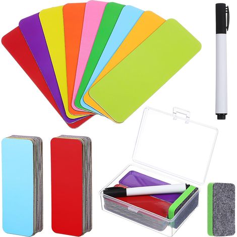 Étiquettes Aimantées Effaçables à Sec pour Réfrigérateur en Pet, 54 Pièces avec Stylo et Brosse, Écriture Lisse et Facile à Utiliser pour Frigos et Tableaux Blancs (1/5)