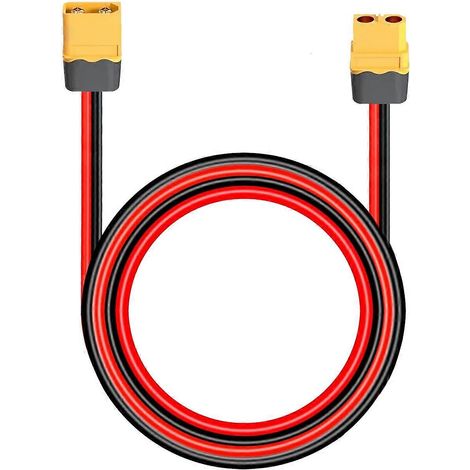 Câble d'extension solaire de 35 cm (1 pi) avec connecteurs XT60 femelle/mâle de calibre 10 AWG et câble de calibre 10 AWG (1/5)