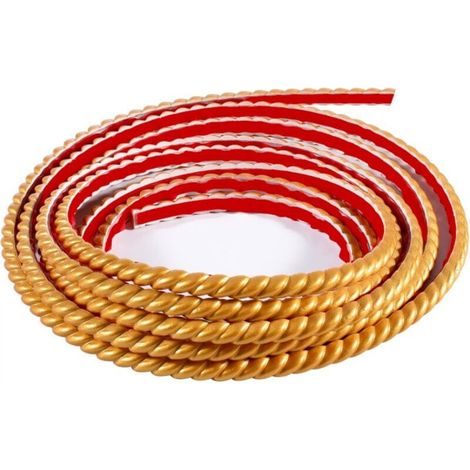 5M Bande Décorative Adhésive PVC, Bordure de Papier Peint Carrelage, Décoration pour Cadre de Miroir(10mm, Doré) (1/5)