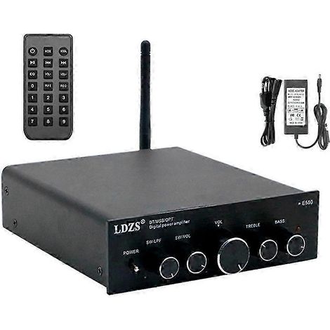Amplificateur de puissance LDZS 2.1 canaux pour usage domestique, petit amplificateur de puissance numérique, autoradio Bluetooth Fever, prise US kns (1/5)