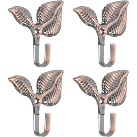 4 Stück Eisenblech - Gardinenhalterhaken mit Schrauben, Wandmontierte Gardinenhalter für Gardinen, Handtücher, Mäntel, Bronze