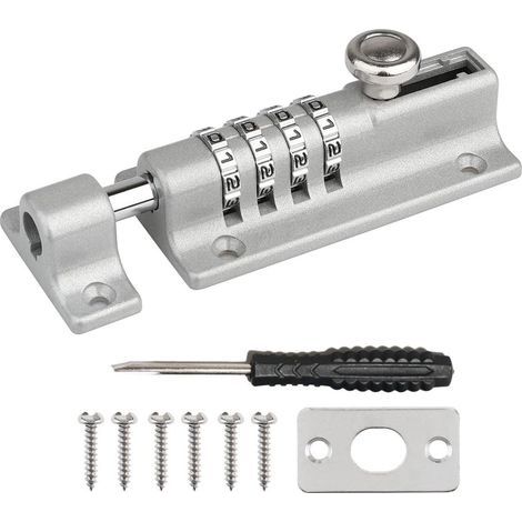 Serrure de porte étanche à code, pêne robuste pour sécurité extérieure, antivol, grise