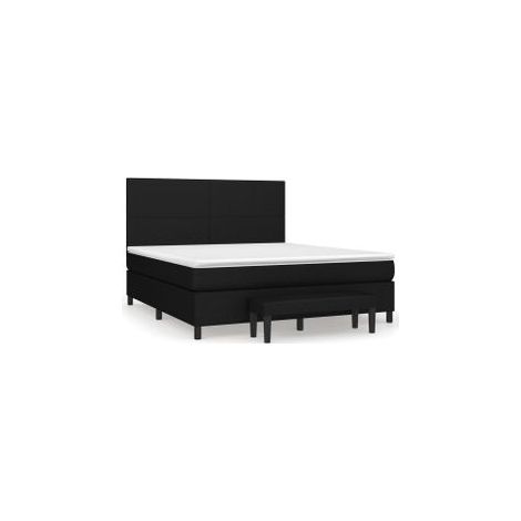 Sommier à lattes de lit avec matelas Noir 180x200 Tissu (1/5)