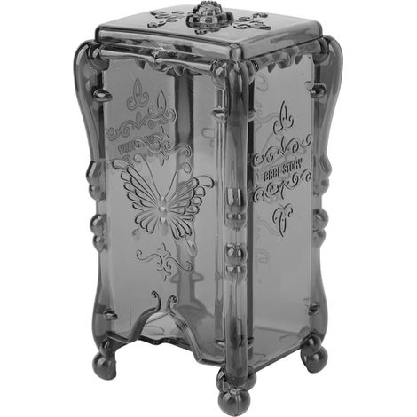 Boîte de rangement pour cotons-tiges Butterfly Rose avec couvercle, boules de coton, boîte de rangement de bureau en plastique transparent, boîte de rangement, gris transparent (1/5)