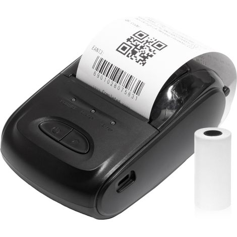 Irovami Imprimante portable 58mm Bluetooth – Mini factures, papier inclus – Idéal pour restaurant, supermarché, vêtements (1/5)