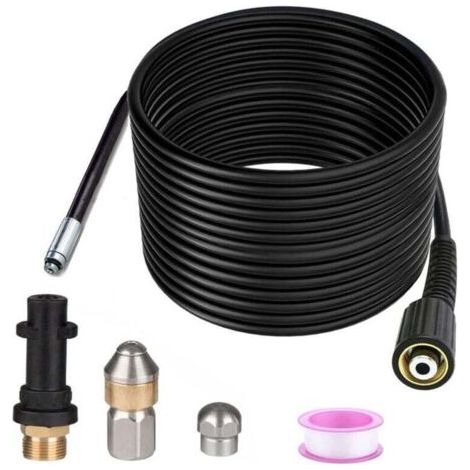 BARKBUSTERS Déboucheur Canalisation 15m ,Pour Karcher Nettoyeur Haute Pression Déboucheur Canalisation Professionnel Compatible K2-K7/HD/HDS 400Bar 60C°