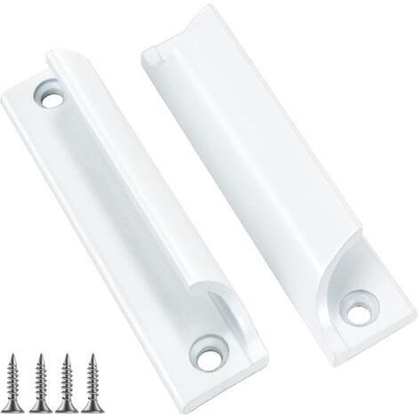 Pair Ahlsen – Poignée de porte coulissante extérieure – Aluminium blanc – Entraxe 90mm – Antirouille et anticorrosion – Installation facile