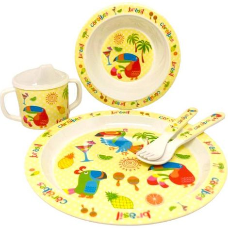 Fade set pappa Copacabana melamina decorata 5 pezzi