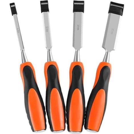 Ciseaux à bois, ciseaux à sculpter, gouges, pour le travail du bois, outils robustes disponibles en 6 mm, 12 mm, 18 mm et 25 mm.