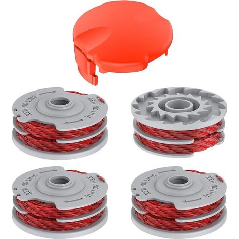 4 Bobine de Fil Convient pour Flymo FLY021/513937190,Rechange Coupe Bordure pour Flymo Contour 500 XT,Power Trim 500 XT,Mini Trim Contour XT,Mini Trim Auto St/XT/Plus XT(4 Bobine+1 Couver (1/5)