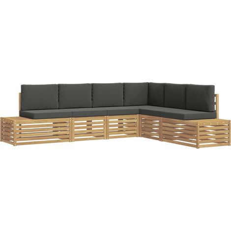 Outdoor Sofa Set with Cushion 6 Piece White and Anthracite vidaXL (1/5)