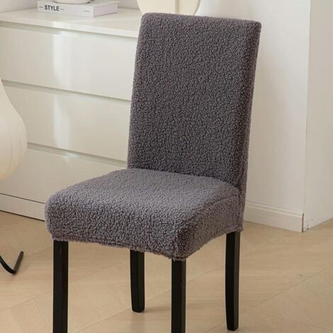Gray chair cover, suitable for chair backs of 42-52cm, a dining chair cover and a stool cover. (1/5)