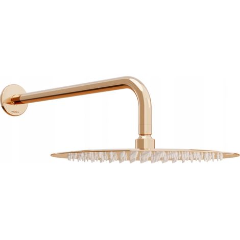 Mexen Slim soffione doccia 30 cm con braccio doccia, oro rosa - 79230211-60
