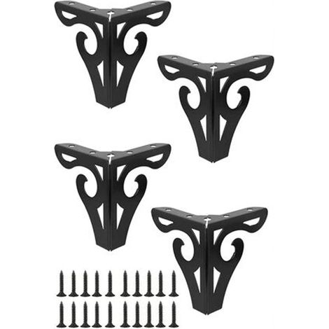 Set mit 4 modernen schwarzen Metallmöbelbeinen, Tischbeinen, Ersatzbeinen für Sofas, dreieckigen Tischbeinen mit Schrauben für DIY-Projekte, Sofa, Tisch, Schrank (hoch) (1/5)