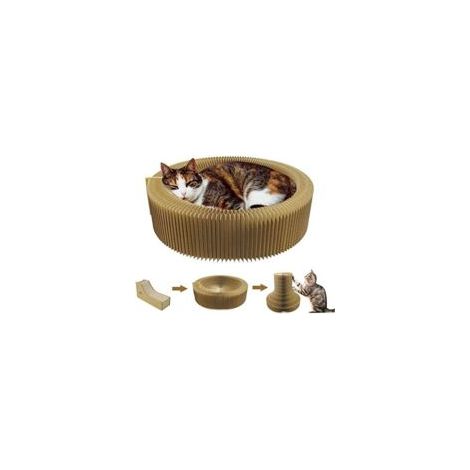 Panier Griffoir pour Chat 50 CM en Carton Haute densité Pliable et Portable Parfait pour Votre canapé et Le Confort, Le Bien-être, Les Griffes de Votre Chat (1/4)