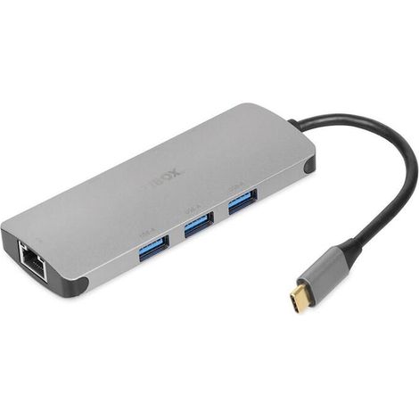 Base de conexión/replicador de puertos para portátil Ibox IUH3RJ4K USB 3.2 Gen 1 (3.1 Gen 1) Tipo-C