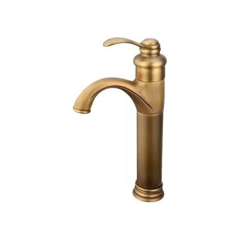 Feyfunns Robinet vintage doré pour vasque — Modèle haut sur plage (32 cm) — Mitigeur eau chaude et froide (1/5)