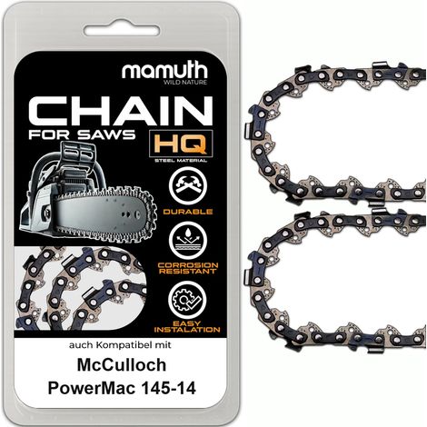 2xChaîne de tronçonneuse 30cm 1,3mm 3/8" 49TG pour McCulloch PowerMac 145-14 (1/4)