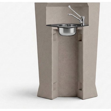 Bar-Theke mit integriertem Waschbecken aus Polyethylen Marvy anthrazit - Beige (1/4)