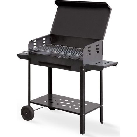 Barbecue a Carbone Carbonella 60x40cm con Griglia Regolabile su 3 Livelli Bauer