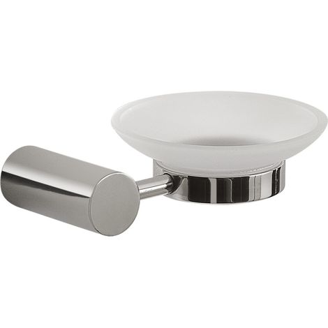 Portasapone Da Muro In Acciaio Inox E Vetro Satinato  Aloe