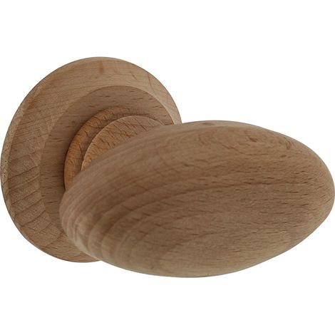 Wovar – Bouton de porte intérieur en bois ovale rotatif – Inclus 2 poignées et goupille de levier – Perçage 10mm pour serrure à mortaise