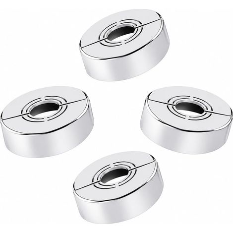 Lot de 4 Rosace Mitigeur Douche 3 Tailles en 1, Cache Tuyau Ouvrant 3-en-1 pour Ø20/25/33 mm, Finition Murale pour Robinet, Douche, Radiateur, WC, Salle de Bain et Cuisine (1/5)