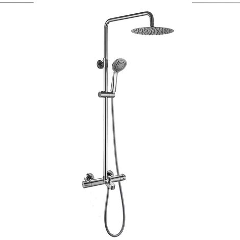 Kibath Columna Ducha extralarga termostática GAS redonda de 100-150 cm acabado CROMO brillo fabricado en latón (1/5)
