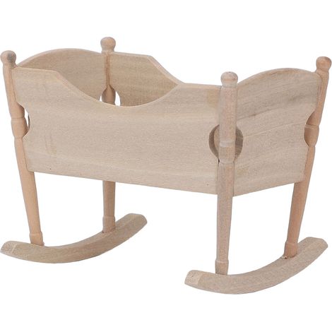 Berceau miniature en bois pour maison de poupée à l'échelle 1:12, accessoire de décoration, cadeau pour enfant (1/5)