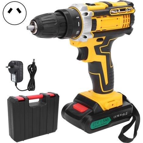 Perceuse électrique sans fil lithium-ion rechargeable, visseuse portative domestique, 100-240V AC avec fiche AU (1/5)