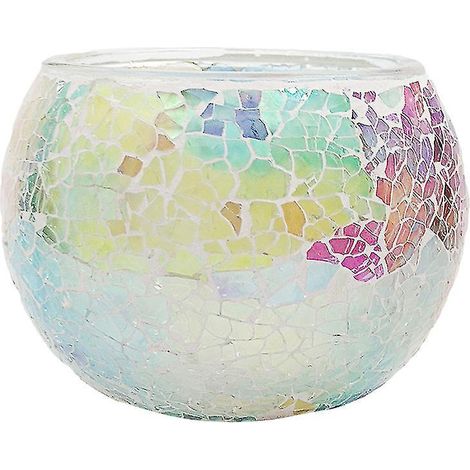 1 bougeoir en verre mosaïque (1/3)
