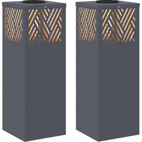 Deux lampes de chemin à LED alimentées à l'énergie solaire (gris anthracite) (1/5)