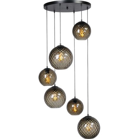 Lampe suspendue 6 lumières Baloton noir - 2342-05-05-50-6-123