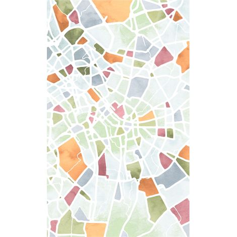 Komar Wandtapete - City Map - 250 x 150 cm - Vlies Digitaldruck - Modern Urban (1/5)