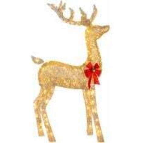 Renne de Noël lumineux – Figurine LED décorative 30 x 15 cm – Pour jardin et intérieur – Décoration de Noël extérieure