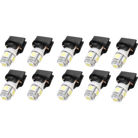 Lot de 10 ampoules LED blanches T10 5050 194 pour tableau de bord, avec douille (JXLGV) (1/5)