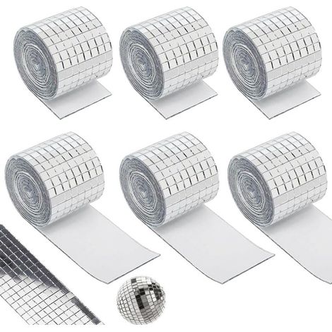 9600 Pièces Mini Miroir Carreaux Mosaïque Verre Autoadhésifs Pour DIY Artisanat Décoration (5 x 5 mm, Argent) (1/4)