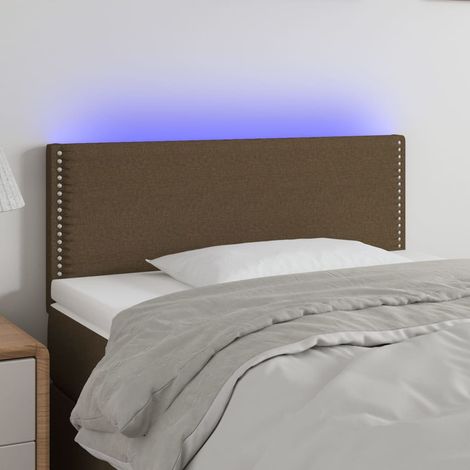Tête de lit à LED - Design industriel - Pour Lit adulte - Marron Foncé 100x5x78/88 cm Tissu Chic-368564 (1/5)