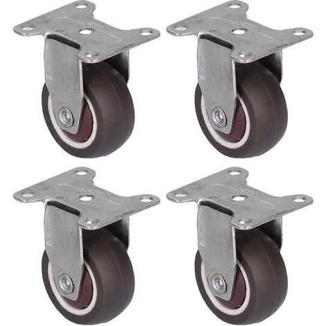 Lot de 4 roulettes industrielles silencieuses et écologiques en caoutchouc TPR marron