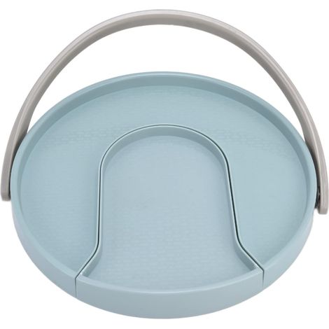 Kitchen Storage Rotating Tray, Pull-Out Kitchen Rotating Tray in ABS 12.0 x 11.0 x 1.8 Inches, Rotating Storage Rack with Non-Slip Pads and Rail (Blue) (1/5)