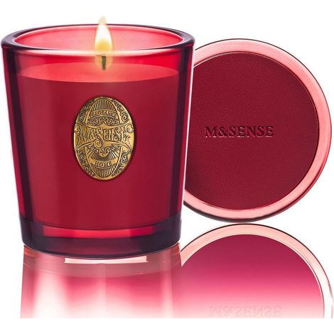 Duftkerze Wildrose 260g Sojawachs 55h Brenndauer Geschenk für Frauen & Männer