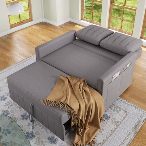 Canapé-lit pliant multifonction avec fonction sommeil, idéal petit espace, dossier ajustable, pour appartement ou studio, 180 x 127 cm, confortable convertible. (1/5)