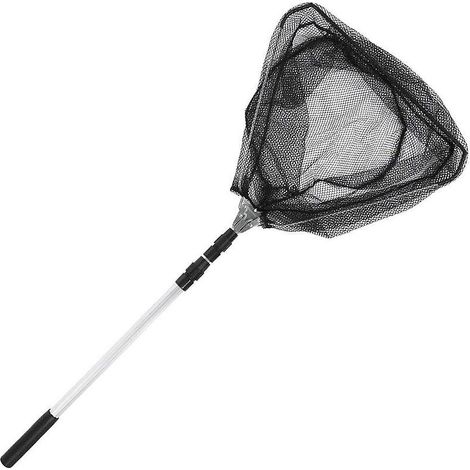 Épuisette pliable, filet triangulaire télescopique, adaptée à la capture ou à la remise à l'eau des poissons, taille 54-150 cm, poids 250 grammes. (1/5)