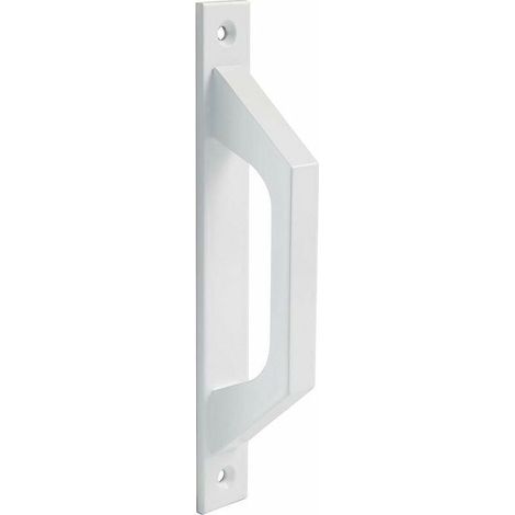 Poignée droite en aluminium blanc pour portes coulissantes ou pliantes - 198 x 25 x 40 mm. Une poignée entièrement fonctionnelle et confortable. (1/4)