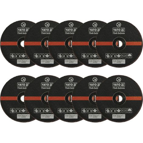 Lot 10 disques 75 x 2 x 10 mm a tronconner pour meuleuses pneumatiques