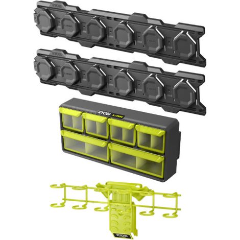 Confezione RYOBI LINK System 2 guide a parete - Porta cacciavite - Organizzatore regolabile (1/5)
